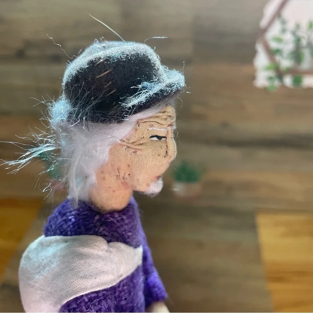 Handcrafted Traditional Bolivian Artesania Grandpa Woolen Doll 7.5”